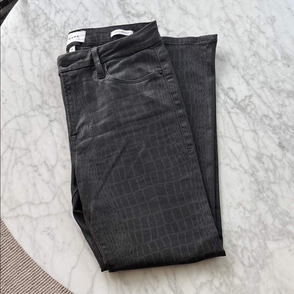 Frame Denim Le Crop Mini Boot Patterned Jeans